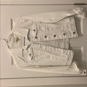 YMI Jeans white, distressed, cropped jean jacket